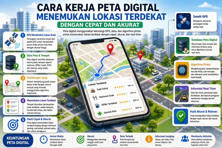 Cara Kerja Peta Digital Menemukan Lokasi Terdekat Dengan Cepat dan Akurat